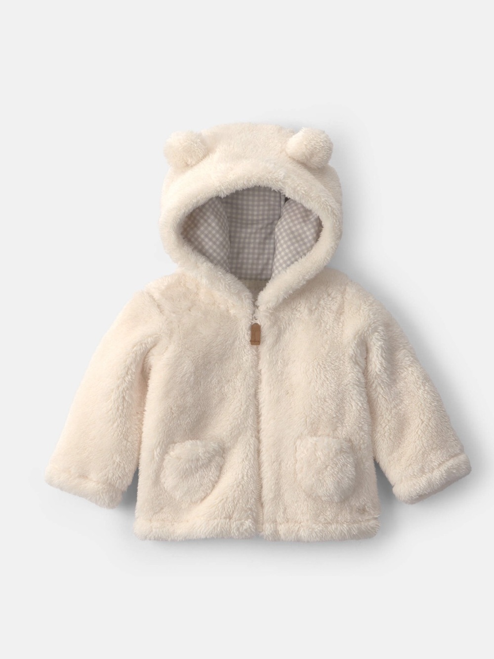 CARTER’S - Baby Bear Teddy Fleece Zip-Up Hoodie - Cream